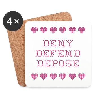Deny Defend Depose - Coasters (set of 4) - white - Front
