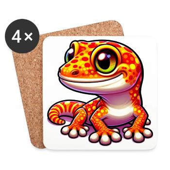 Gecko - Coasters (set of 4) - white - Front