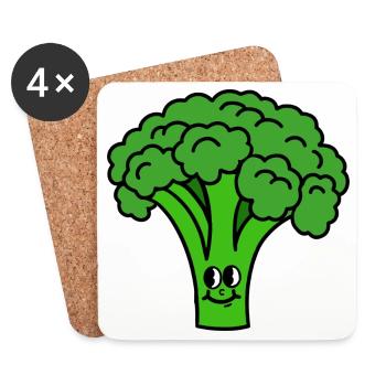 Broccoli - Coasters (set of 4) - white - Front