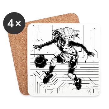 Basketteuse - Dessous de verre (lot de 4) - blanc - Devant