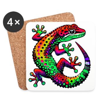 Gecko - Untersetzer (4er-Set) - Weiß - Vorne