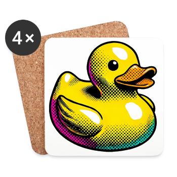 Ente Ente Ente Ente Ente - Untersetzer (4er-Set) - Weiß - Vorne