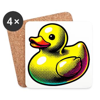 Ente Ente Ente Ente Ente - Untersetzer (4er-Set) - Weiß - Vorne