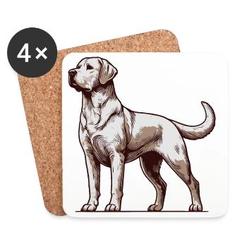 Labrador - Untersetzer (4er-Set) - Weiß - Vorne