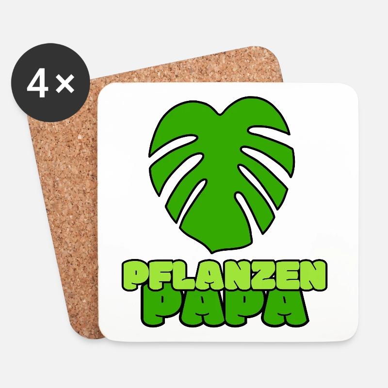 Pflanzen Papa - Untersetzer (4er-Set) - Weiß