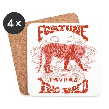 LA FORTUNE SOURIT AUX AUDACIEUX - Dessous de verre (lot de 4) - blanc - Devant