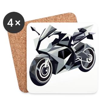 Futuristisches Motorrad in geometrischem Design - Untersetzer (4er-Set) - Weiß - Vorne