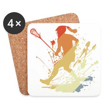 Vintage Lacrosse Girls - Coasters (set of 4) - white - Front
