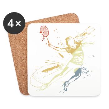 Badminton Mrs. Grafitti - Coasters (set of 4) - white - Front