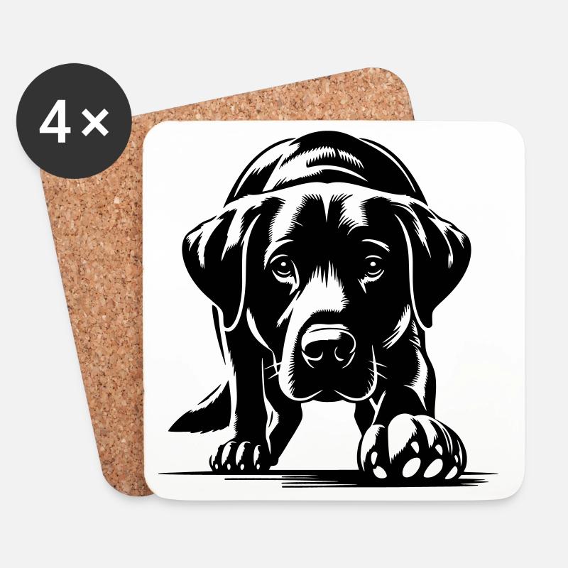Labrador - Untersetzer (4er-Set) - Weiß