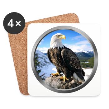 Eagle Animal - 1 - Coasters (set of 4) - white - Front
