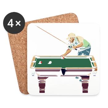 Billiard Player Pixel Art - Coasters (set of 4) - white - Front