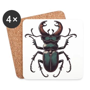 Cerf-volant - Dessous de verre (lot de 4) - blanc - Devant
