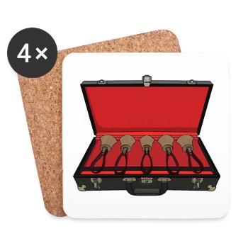 Handbells Carrying Set Case Vintage - Coasters (set of 4) - white - Front