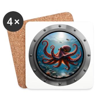 Octopus Animal - Coasters (set of 4) - white - Front