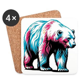 Polar bear - Coasters (set of 4) - white - Front