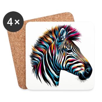 Zebra - Coasters (set of 4) - white - Front