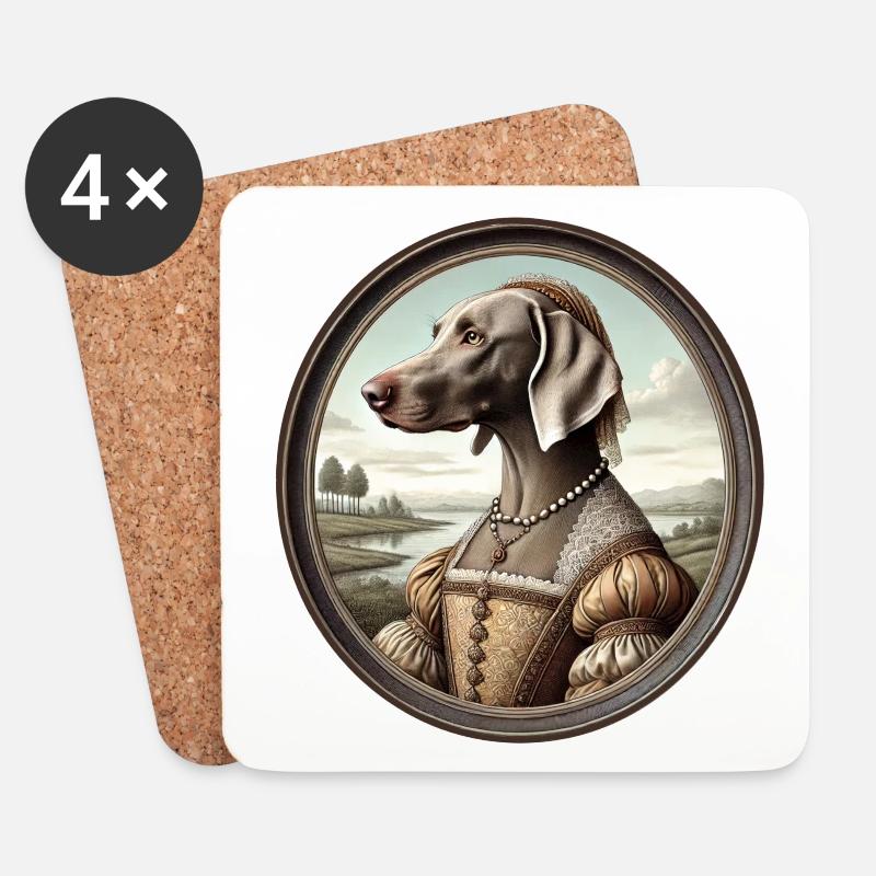 Porträt Weimaraner Hund Claire - Untersetzer (4er-Set) - Weiß