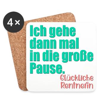 GLÜCKLICHE RENTNERIN RENTE - Untersetzer (4er-Set) - Weiß - Vorne