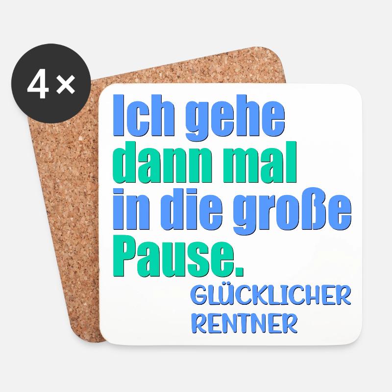 GLÜCKLICHER RENTNER RENTE - Untersetzer (4er-Set) - Weiß