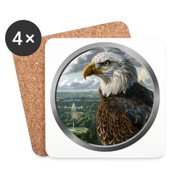 Eagle Animal - 3 - Coasters (set of 4) - white - Front