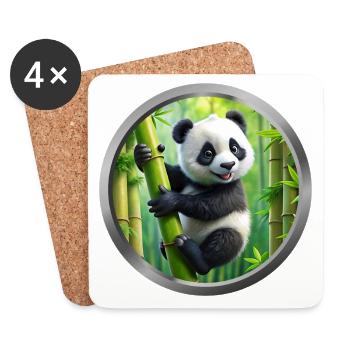Baby Panda Animal - Coasters (set of 4) - white - Front