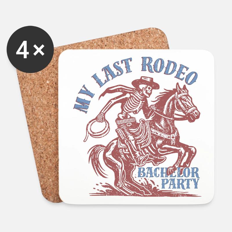 My Last Rodeo - Western Bachelor Party - Untersetzer (4er-Set) - Weiß