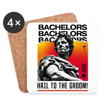 Salut au marié - Style Bachelor - Dessous de verre (lot de 4) - blanc - Devant