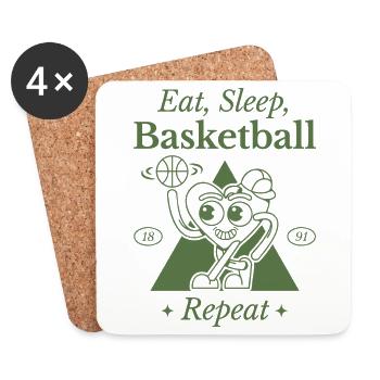 Humorous basketball heart design - Coasters (set of 4) - white - Front
