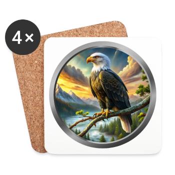 Eagle Animal - 5 - Coasters (set of 4) - white - Front