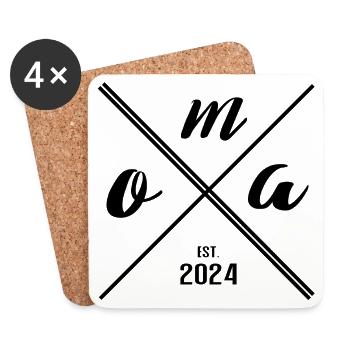 Grandma Est. 2024 – Cadeau pour les nouvelles mamies - Dessous de verre (lot de 4) - blanc - Devant