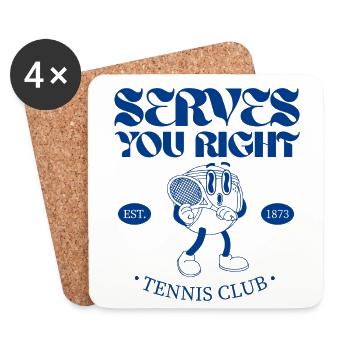 Serves You Right Tennis - Coasters (set of 4) - white - Front