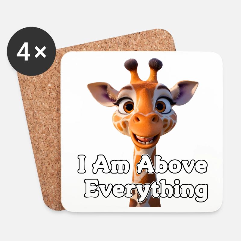 Giraffe mit Motivationsbotschaft - Untersetzer (4er-Set) - Weiß
