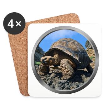Tortoise Animal - Coasters (set of 4) - white - Front