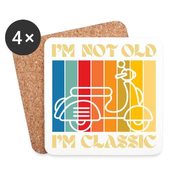 I'm Not Old, I'm Classic – Retro Scooter - Coasters (set of 4) - white - Front