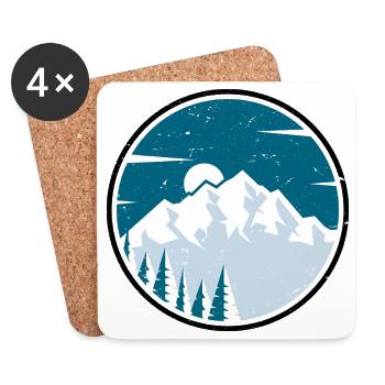 Winter Peak Circle Wald - Untersetzer (4er-Set) - Weiß - Vorne