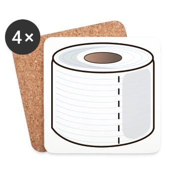 PAPIER TOILETTE PAPIER TOILETTE - Dessous de verre (lot de 4) - blanc - Devant