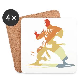Vintage Karateka Drawing - Coasters (set of 4) - white - Front