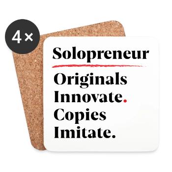Originals Innovate. Copies Imitate. [Black] - Coasters (set of 4) - white - Front