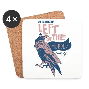 A Crow Left of the Murder – Mystische Krähenkunst - Untersetzer (4er-Set) - Weiß - Vorne