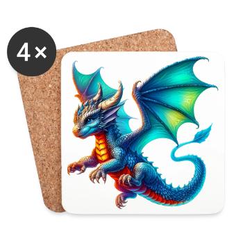 Dragon - Coasters (set of 4) - white - Front