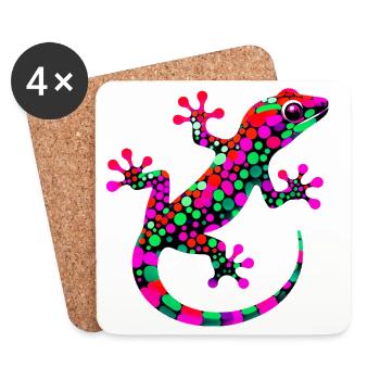 Gecko - Untersetzer (4er-Set) - Weiß - Vorne