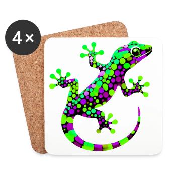 Gecko - Untersetzer (4er-Set) - Weiß - Vorne