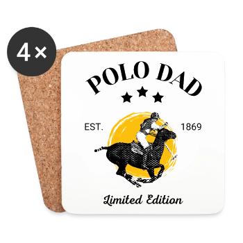 Polo Rider – Design sportif dynamique - Dessous de verre (lot de 4) - blanc - Devant
