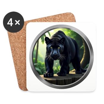 Panther Animal - Coasters (set of 4) - white - Front
