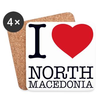 I LOVE NORTH MACEDONIA - Coasters (set of 4) - white - Front