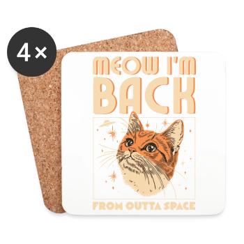 Meow I'm Back - Untersetzer (4er-Set) - Weiß - Vorne