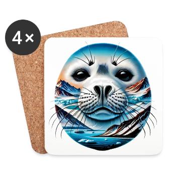 Seal - Coasters (set of 4) - white - Front