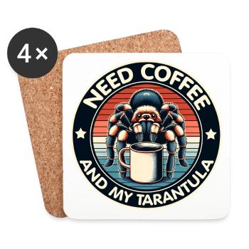 J’ai juste besoin de café et de ma tarentule - Dessous de verre (lot de 4) - blanc - Devant
