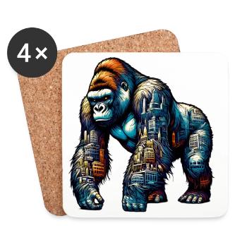 Gorilla - Coasters (set of 4) - white - Front